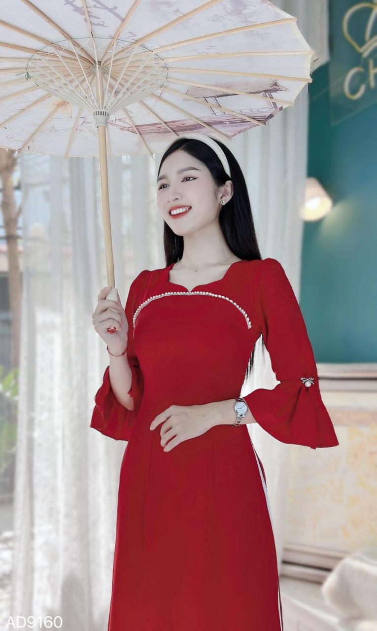 Áo Dài Tay Loe Kim Cương AD9160